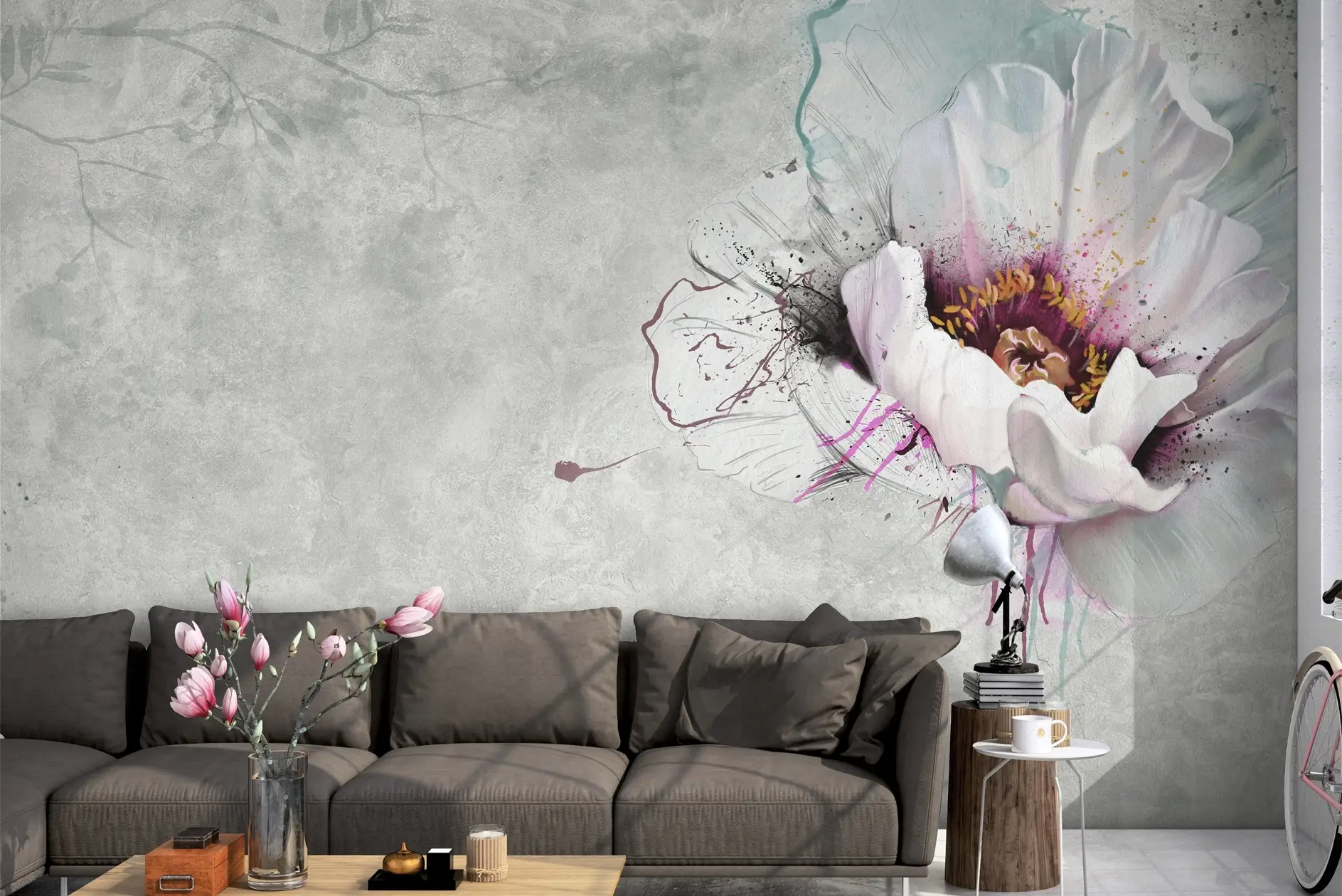 Decorazione murale floreale Affreschi & Affreschi in salotto di lusso